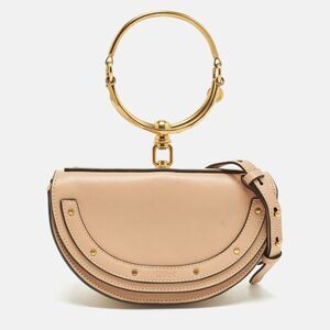 Chloe Nile Bracelet Small Beige Leather Minaudiere Bag